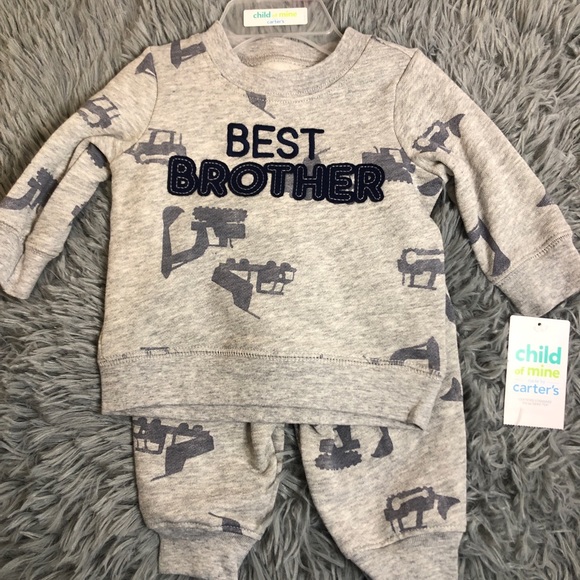Child of Mine by Carter's Baby Boys Long Sleeve Lil Bro, 2-Piece - Picture 3 of 5